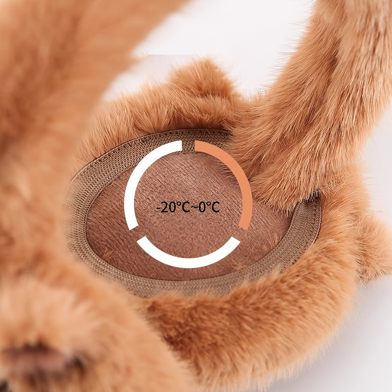 Dolphin Earmuffs Cozy Fleece Lined Winter Ear Warmers Brown & Stripes