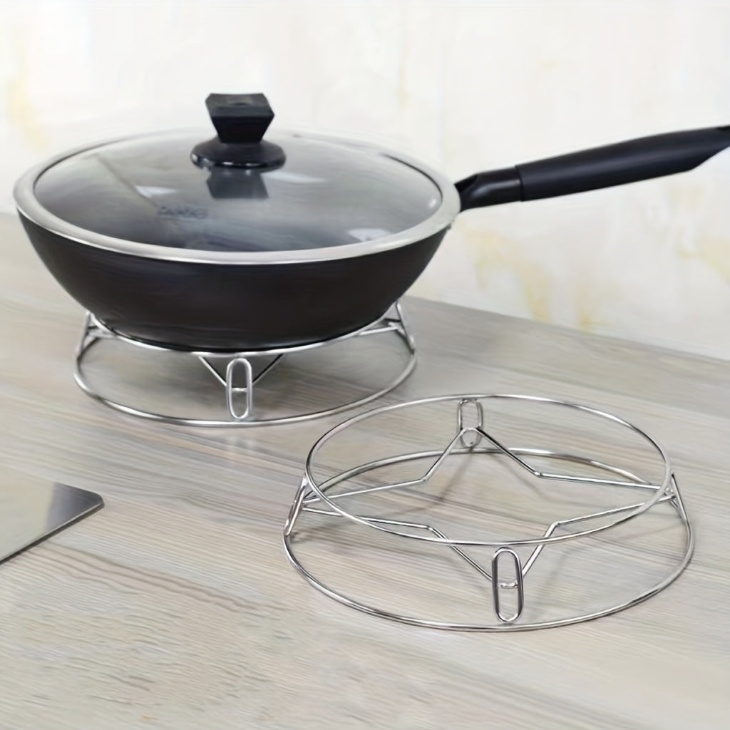 Double Layer Stainless Steel Pot Rack Heat Insulation Kitchen Organizer