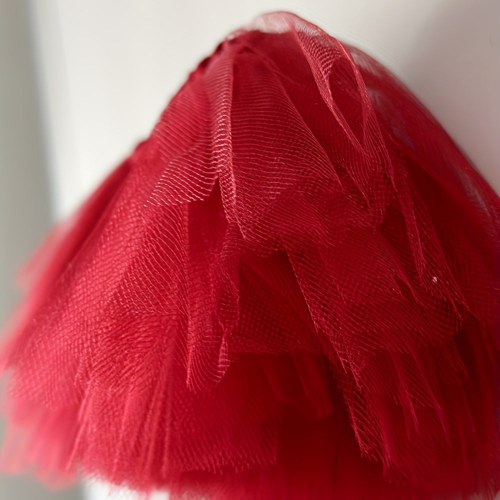 Newborn Wine Red Skirt Photo Costume Rabbit Puffy Skirt