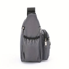 Lightweight Nylon Crossbody Bag with Multiple Zippers