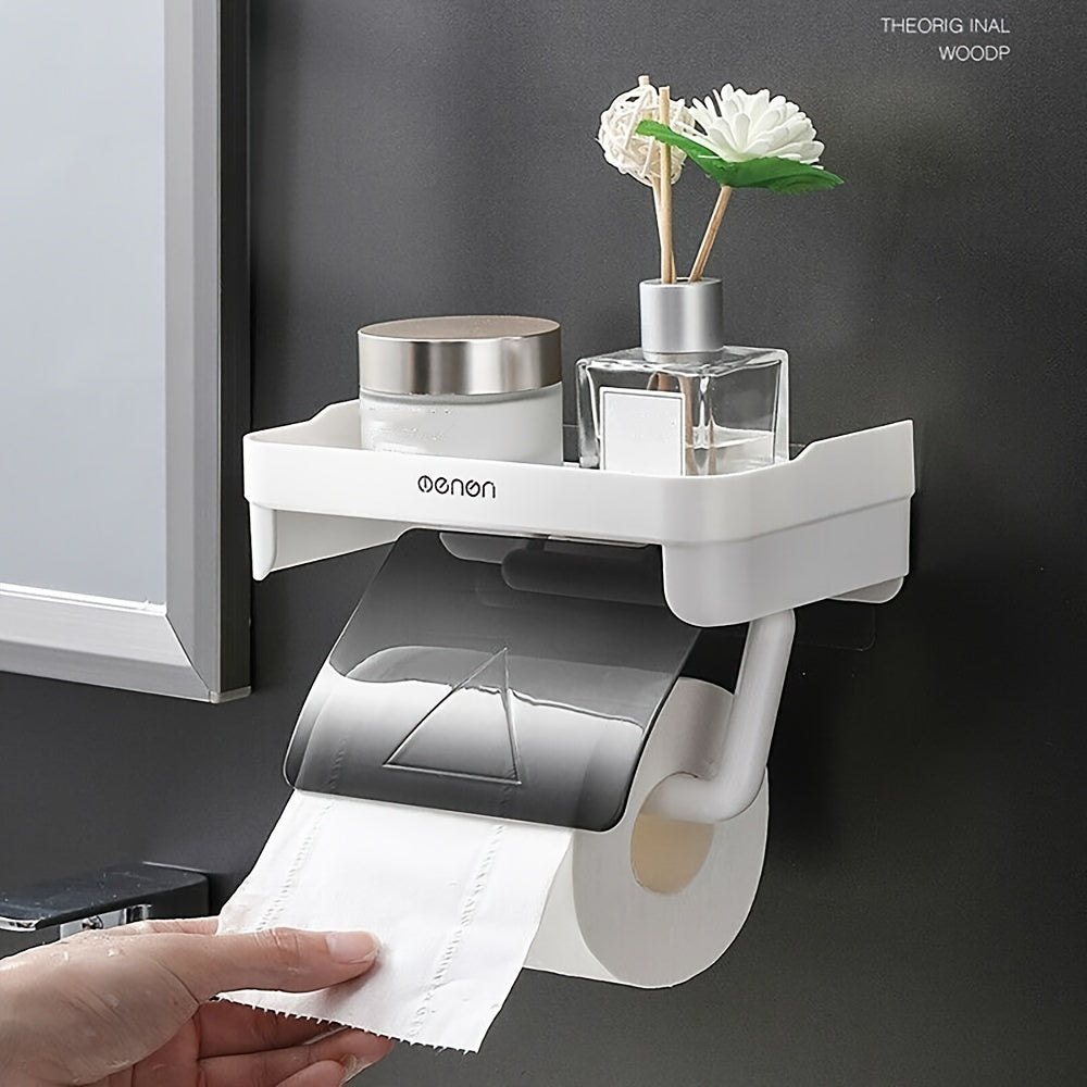 Toilet Paper Holder Wall Mounted Waterproof Shelf