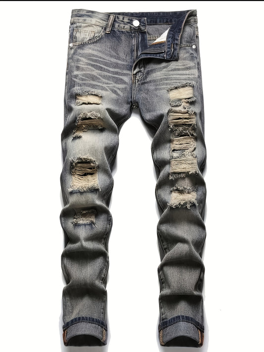 Men's Ripped Jeans Distressed Denim Pants