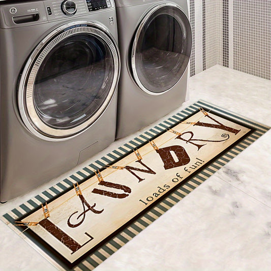 Vintage Area Rug Stylish Mat for Laundry Room Decorative Washable Carpet