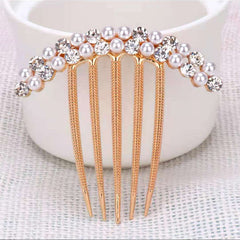Rhinestone Faux Pearl Crystal Hair Comb Wedding Bridal Hairpin Hair Ornaments