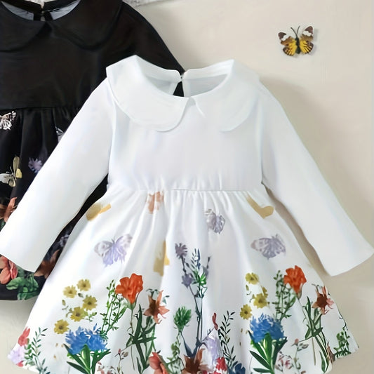 Toddler Baby Girls Floral Butterfly Graphic Dress