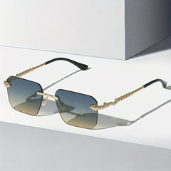 Men's Rimless Metal Sunglasses for Cycling Riding Fishing