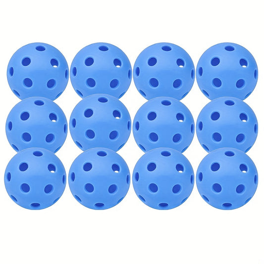 12pcs Pickleball Balls 40 Holes High Elasticity Outdoor Set