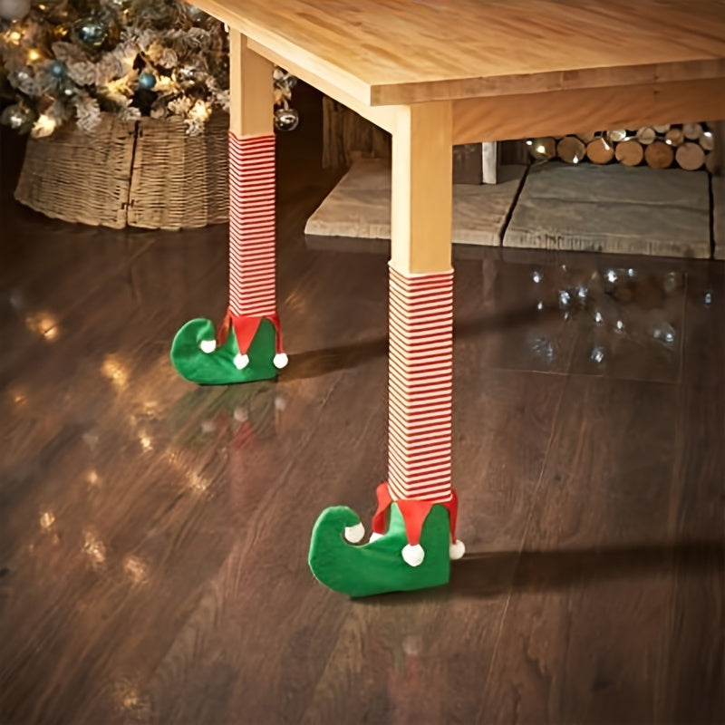Christmas Chair Green Foot Cover Home Decoration