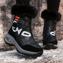 Women's Patchwork Snow Boots Faux Fur Lined Anti Slip Winter Boots