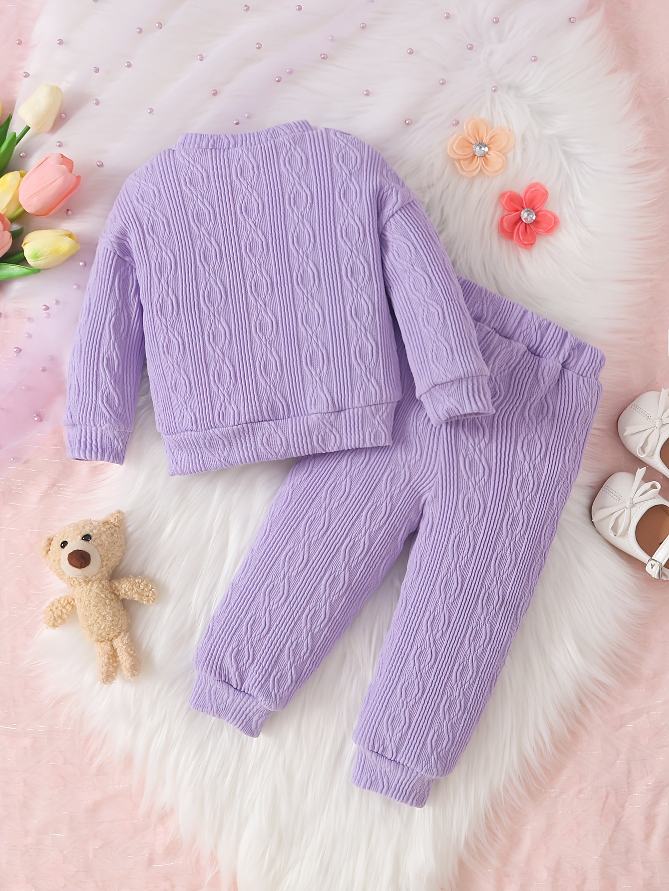 Bunny Print Sweatshirt Top Baby Girls Outfit