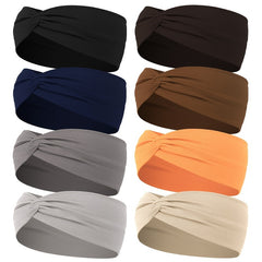 4pcs Soft Stretch Knotted Headband for Yoga Workout Hair Styling