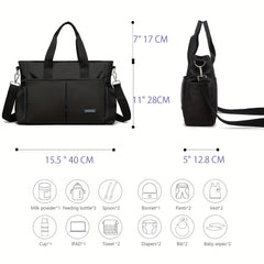Large Diaper Bag Tote with Changing Pad & Pacifier Bag