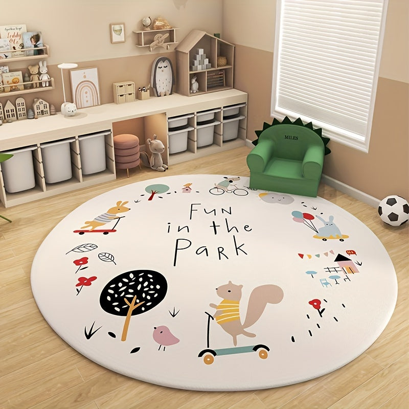 Soft Cashmere Round Floor Mat for Children's Room