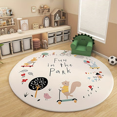 Soft Cashmere Round Floor Mat for Children's Room