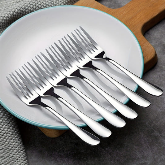 6pcs Stainless Steel Dinner Salad Dessert Forks Mirror Polished