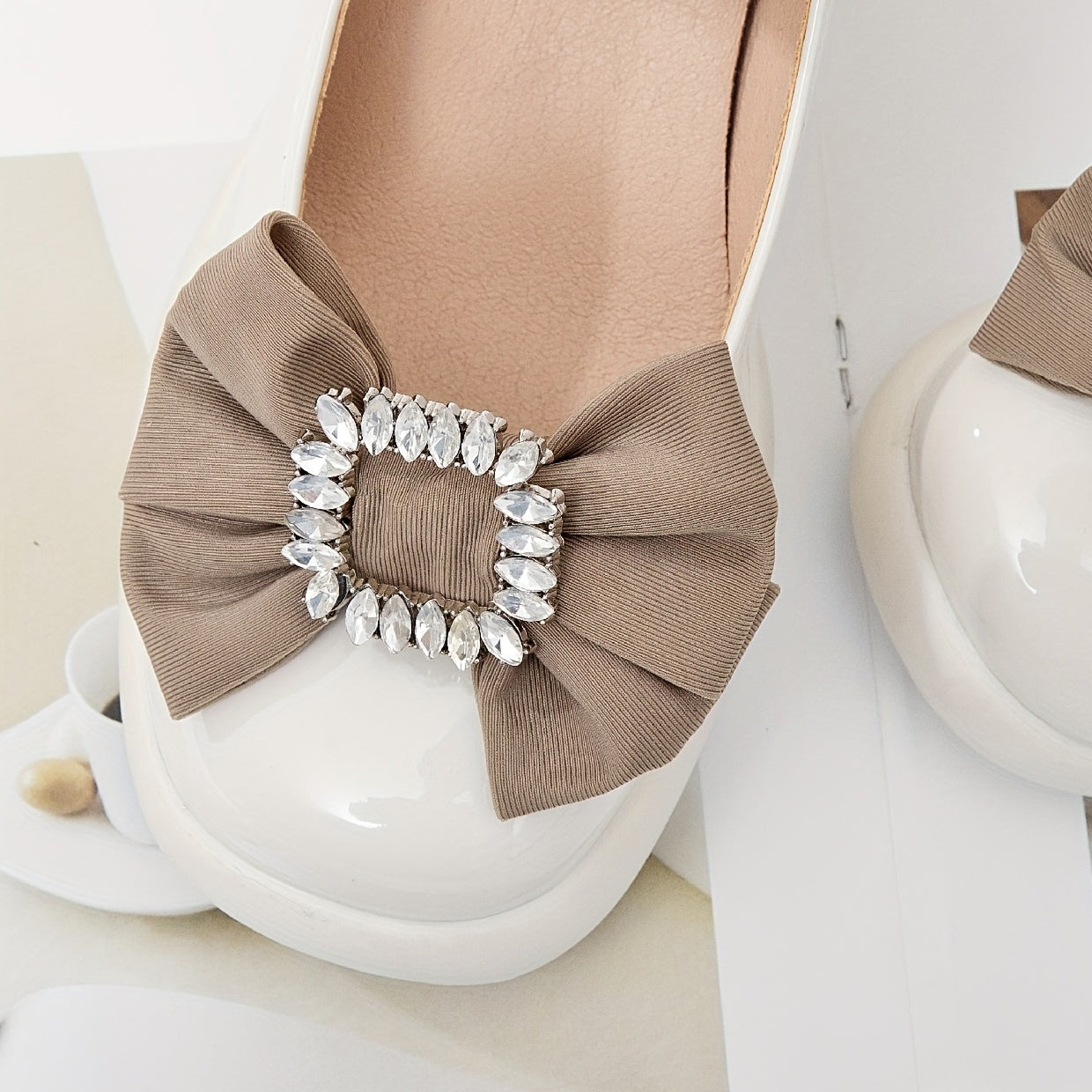 2pcs Bowknot Shoe Clips Detachable Shoe Buckles Wedding Heels Decoration
