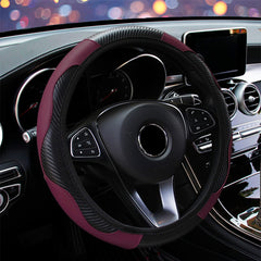 Elastic Carbon Fiber Leather Steering Wheel Cover Various Colors