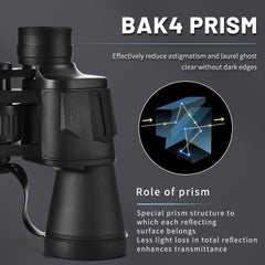 Portable HD Long Range Binoculars for Travel Camping Hiking