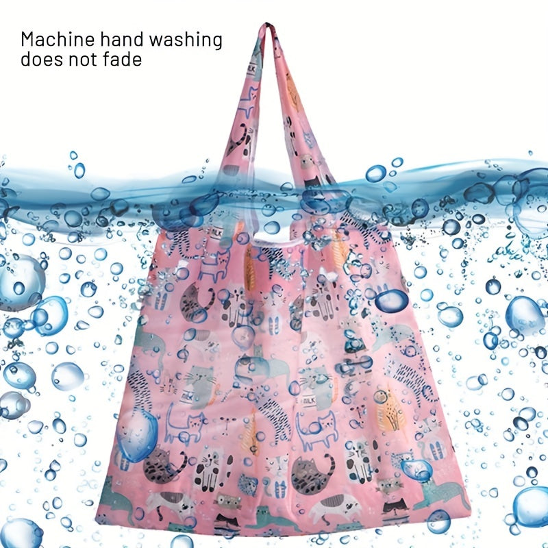 Reusable Grocery Bags With Handles Foldable Washable Shopping Tote Bag