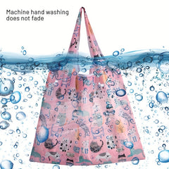 Reusable Grocery Bags With Handles Foldable Washable Shopping Tote Bag