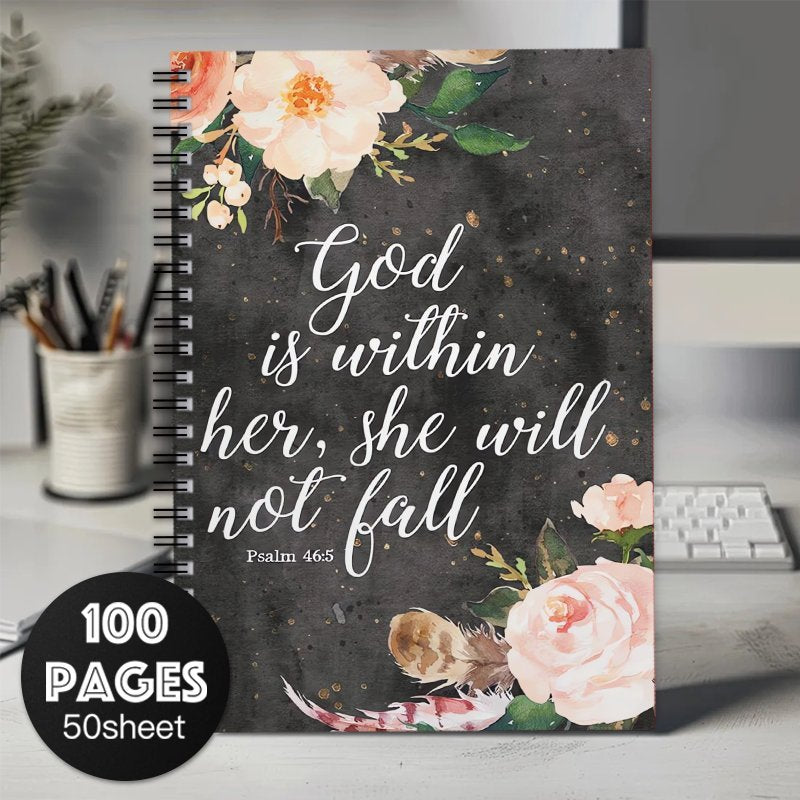 Watercolor Floral Notebook Bible Verses Gift for Women