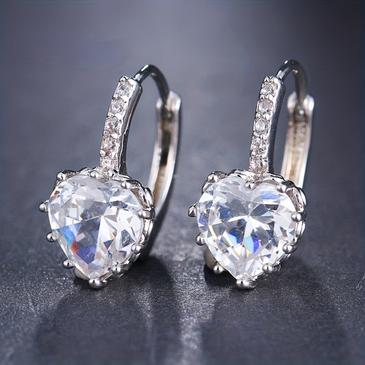 EMMAYA Golden Double Head Earrings CZ Rhinestone Jewelry
