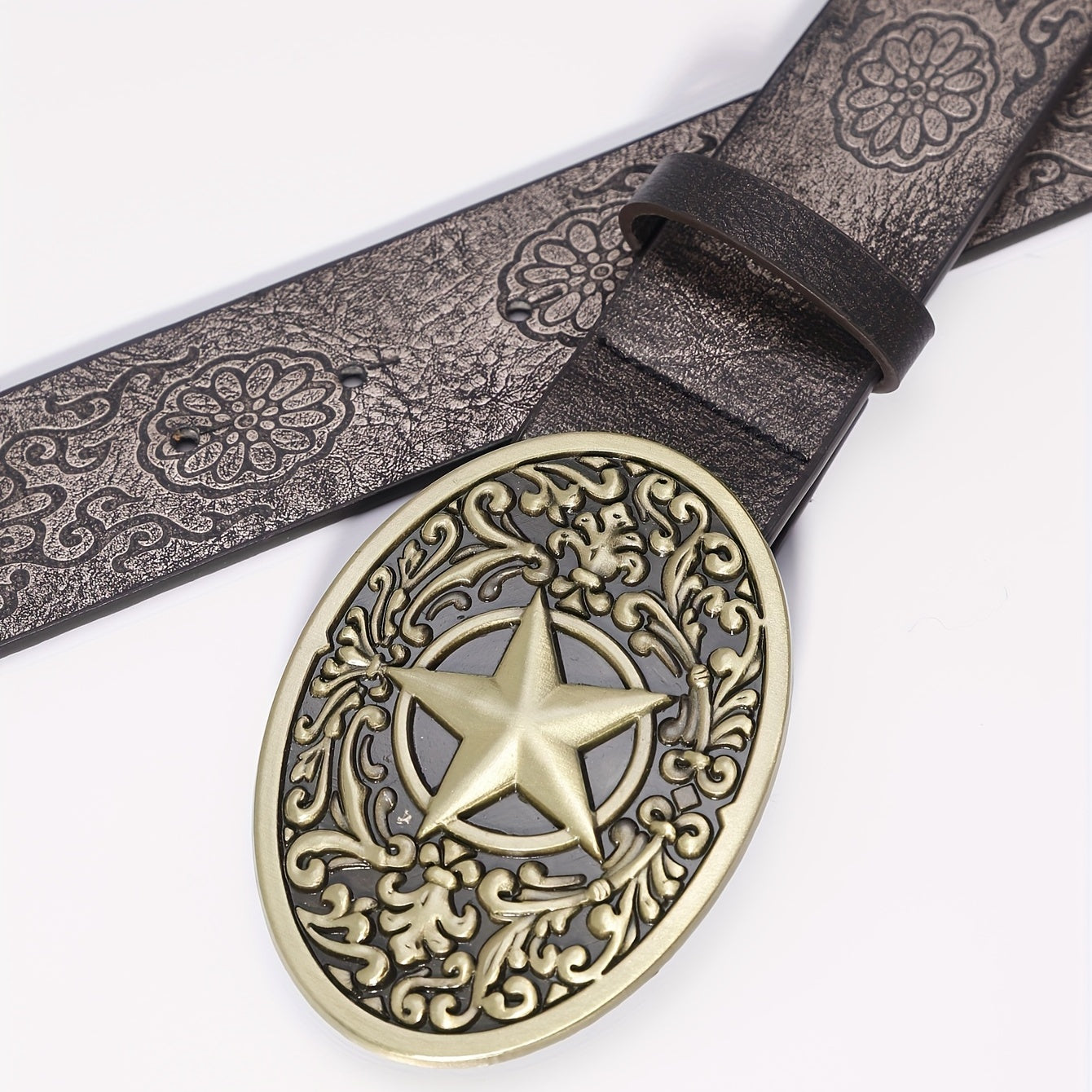 Punk Belt Retro Pentagram Pattern Buckle Belts Clothing Accessories