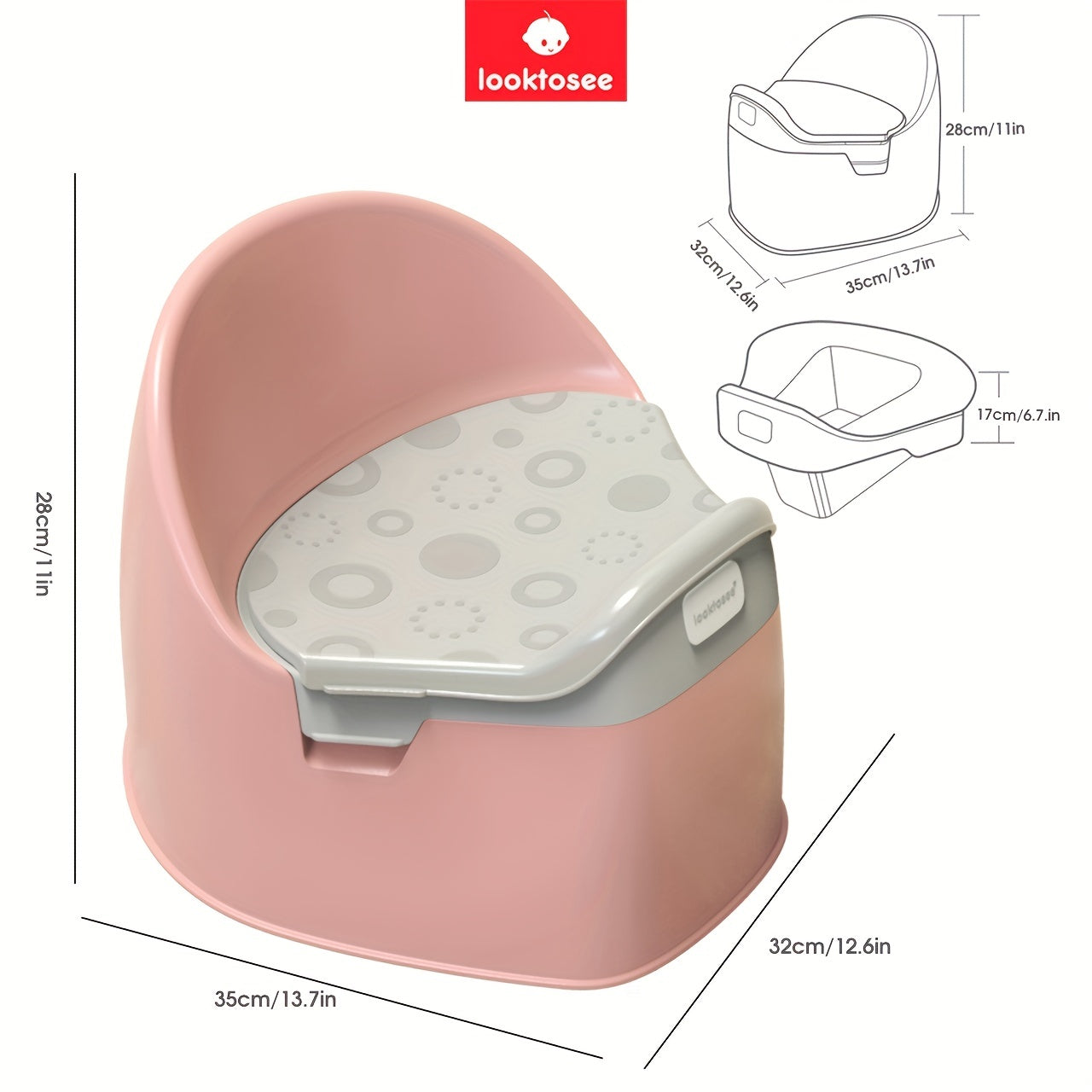 Baby Toilet Toddler Potty Training with Backrest Deep Bowl