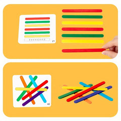 Colorful Wooden Stacking Rods Toy Educational Shape Sorter with Blocks