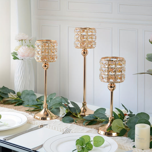Crystal Candle Holders for Table Centerpieces, Home Decor, Wedding Party