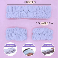 3pcs Flannel Headband Hair Scrunchies Set for Women, Girls