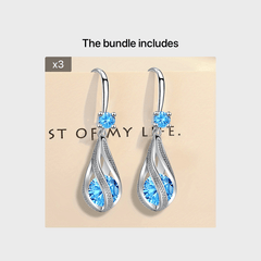 Rotating Teardrop Shape Crystal Earrings for Women Girls