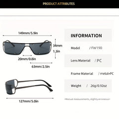 Y2K Futuristic Metal Hollow Sunglasses Rivet Decor UV400