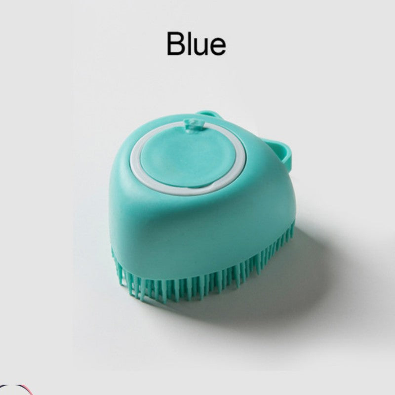 Silicone Pet Bath Brush with Massage & Shower Gel Dispenser