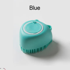 Silicone Pet Bath Brush with Massage & Shower Gel Dispenser