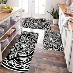 Abstract Eye Pattern Kitchen Mat Non Slip Waterproof Entrance Doormat