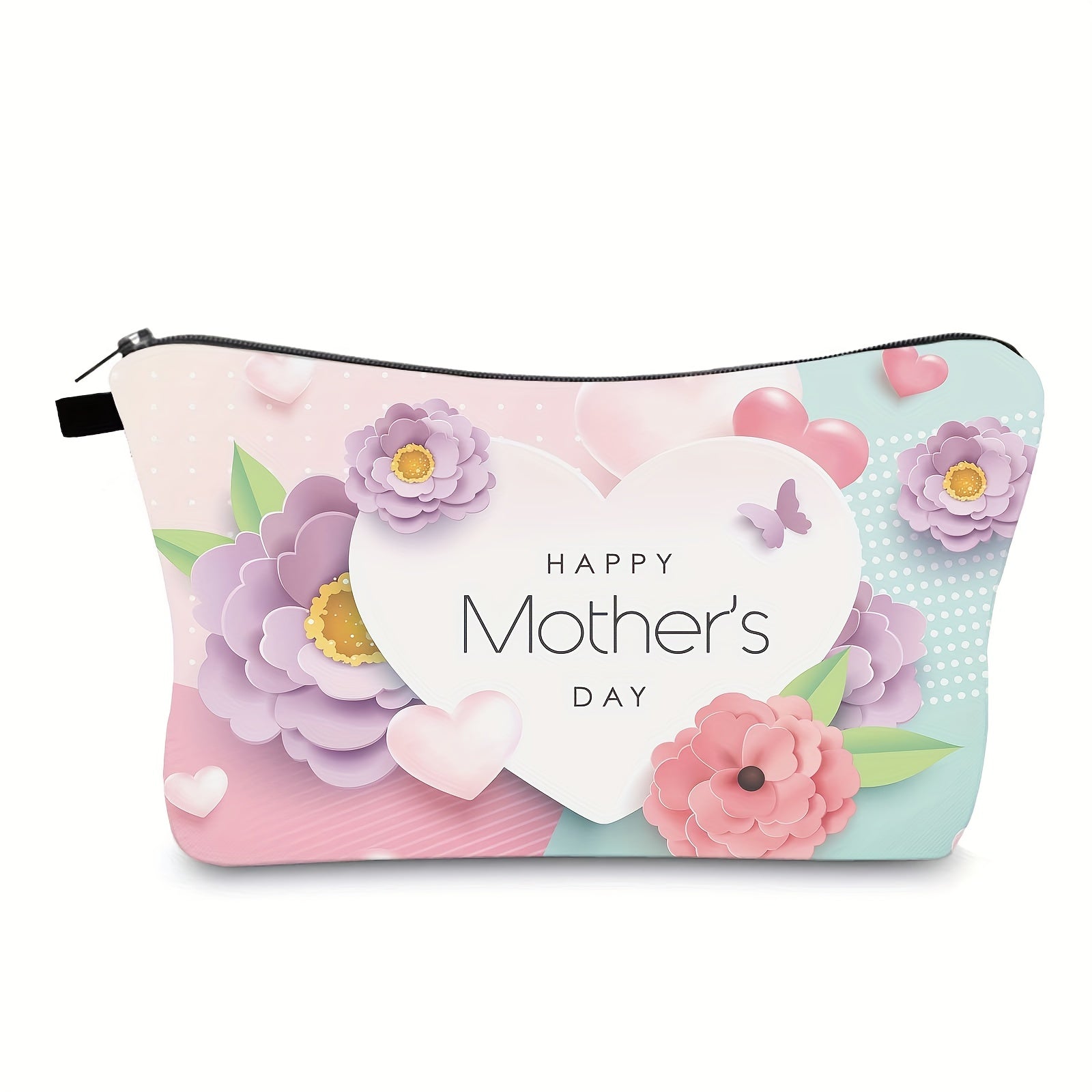 Floral Butterfly Heart Makeup Bag - Mother's Day Gift