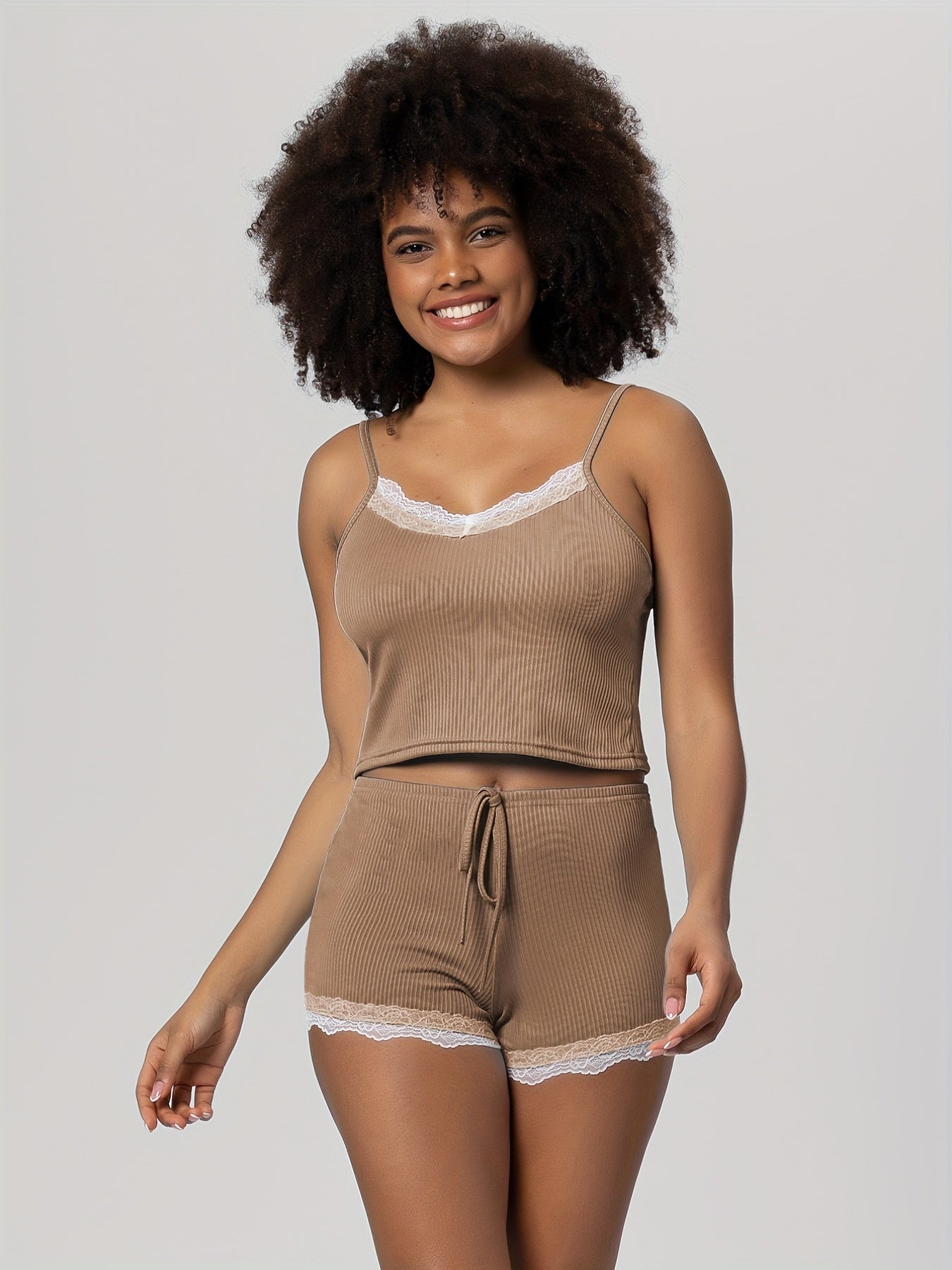 Lace Pajama Set Cami Top & Shorts Women's Sleepwear