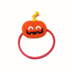 6pcs Halloween Hair Ring Hair Accessories PVC Bat Skull Ghost Witch