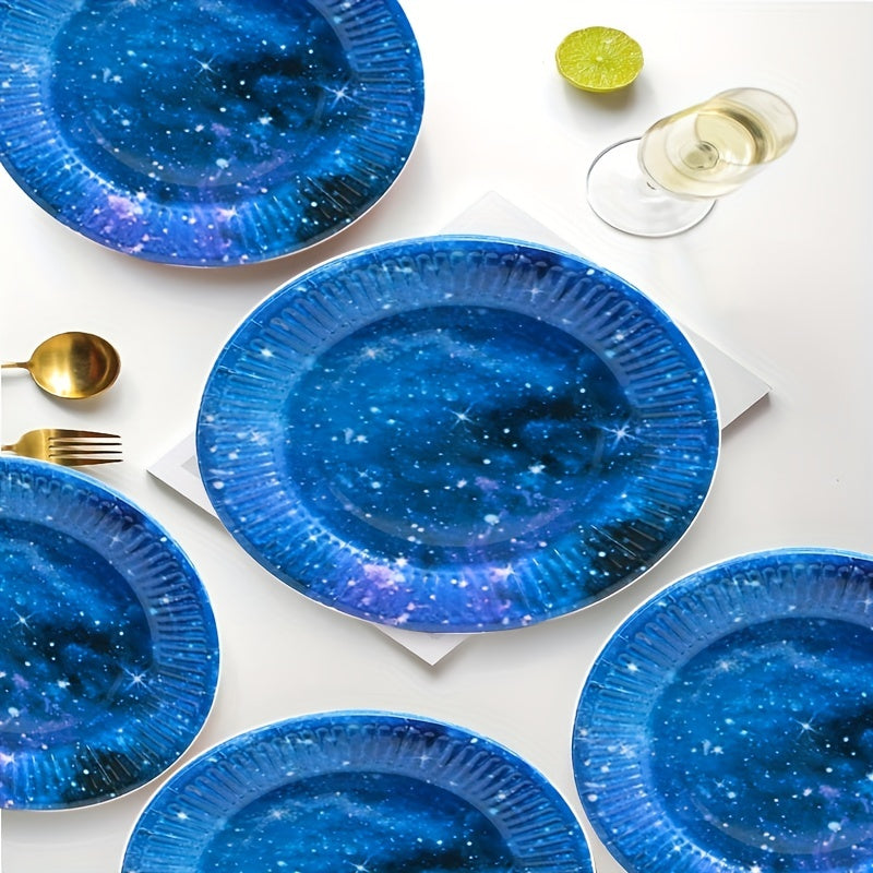 Galaxy Party Supplies Set Solar System Paper Plates Cups Napkins For 24