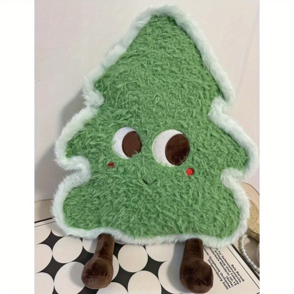 Christmas Tree Plush Doll Soft Toy Smiling Face Grass Green Xmas Decoration