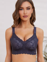 Lace Push Up Bra Breathable Scallop Trim Lingerie