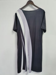  Casual Dress Women's Plus Ccolorblock Button Decor