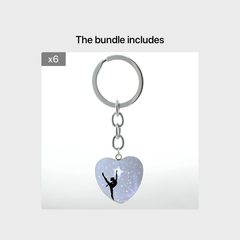 Ballet Dancing Keychain Glass Gem Stainless Steel