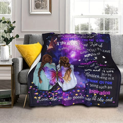 Bestie Pattern Blanket Microfiber Fleece Throw