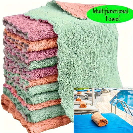 10pcs Quick Dry Microfiber Towels For Camping And Travel