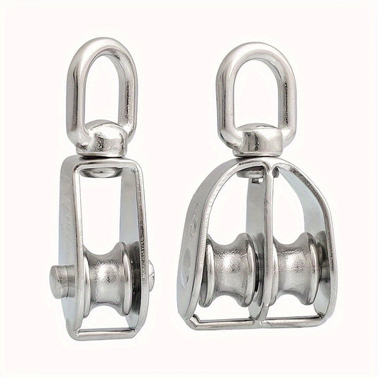 304 Stainless Steel Lifting Pulley Fixed Pulley Single/Double Wheel Hook Tool