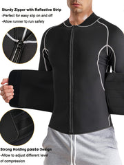 Men's Adjustable Waist Trimmer Sweat Sauna Jacket for Weight Loss