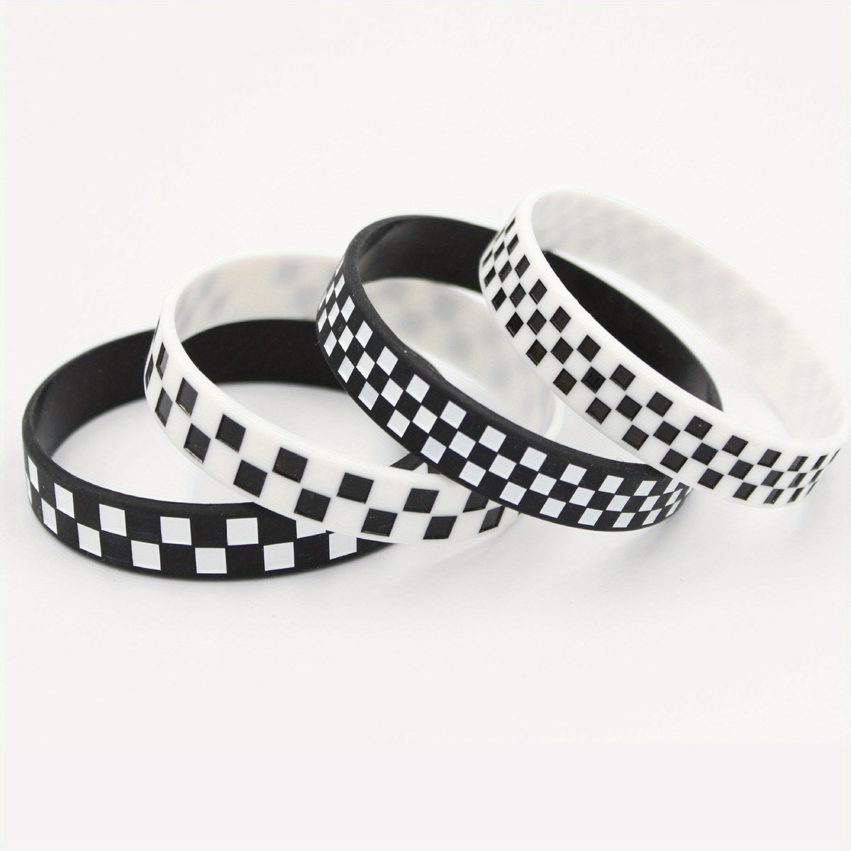 Stylish Checked Pattern Silicone Bracelet for Sports Fans