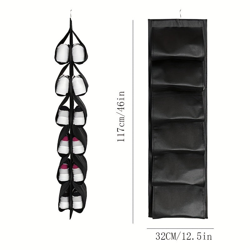 Hanging Double-side Shoe Storage Bag with Grids Durable Shoe Storage Pockets